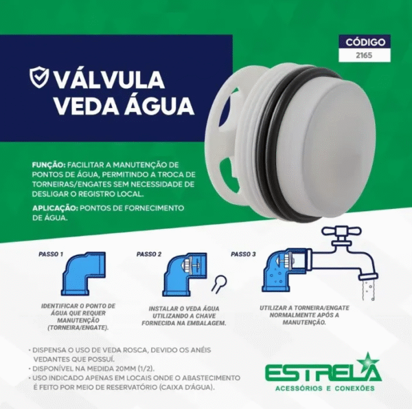 Valvula de Retenção Vedagua Estrela 1/2 - Imagem 2