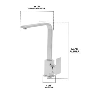 Torneira monocomando Slim Alta Cromada Furkin