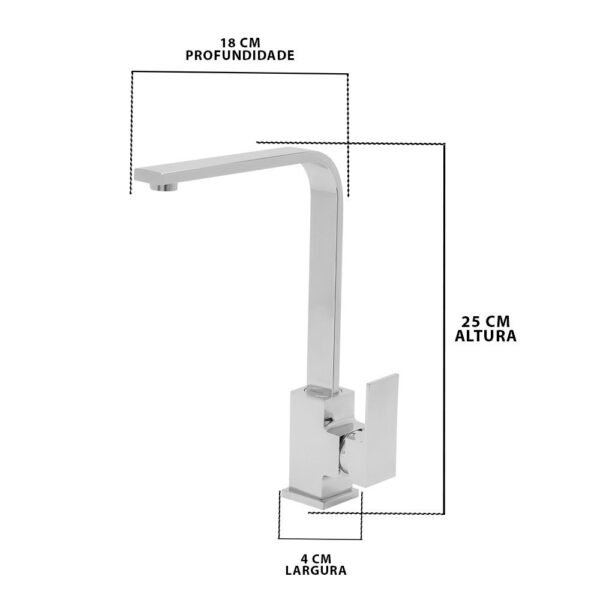 Torneira Monocomando Slim Baixa Cromada Furkin