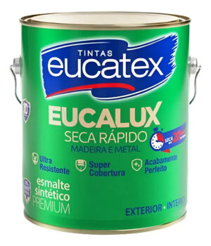Tinta Esmalte Eucatex Base Solvente Verde Folha Brilhante Eucalux 900 ml